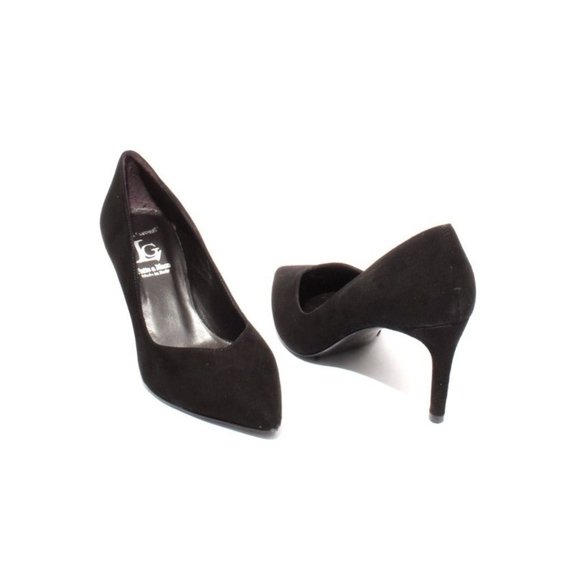 Italian Black Suede Leather Classic Pointy Heel Shoes - Picture 2 of 8